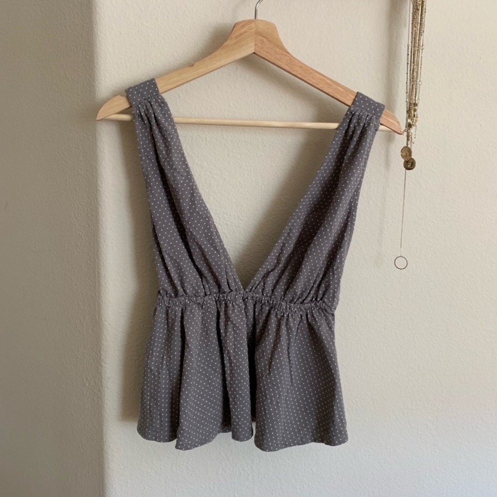 Gray polkadot tank